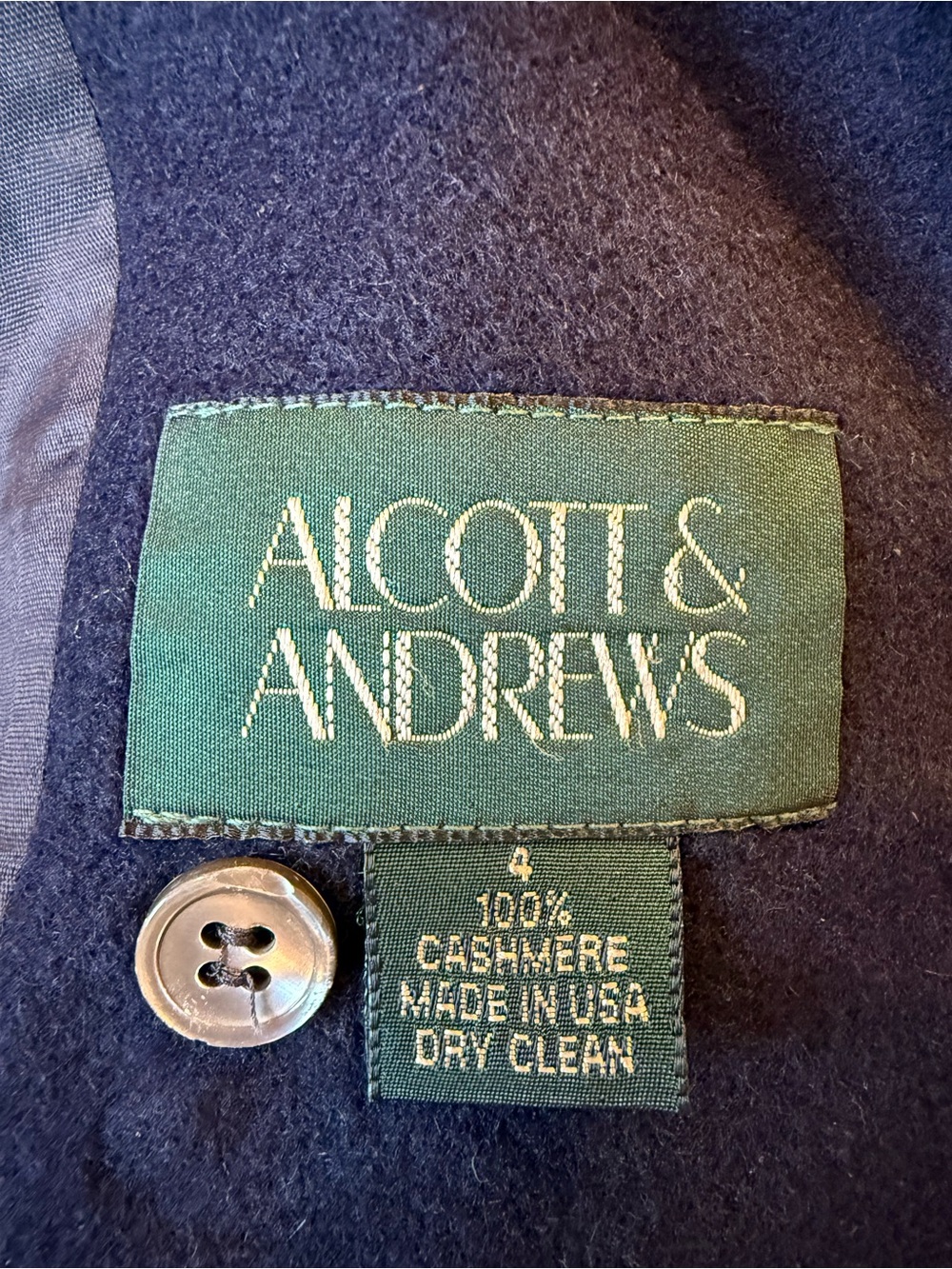 Alcott and Andrews Cashmere Women's Navy Single-Button Blazer Made in USA - Picture 7 of 7